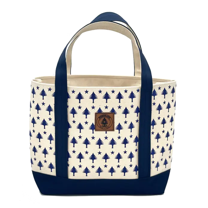 All Over Trees Tote Bag ROGUE LIFE MAINE Bags Blue-Large