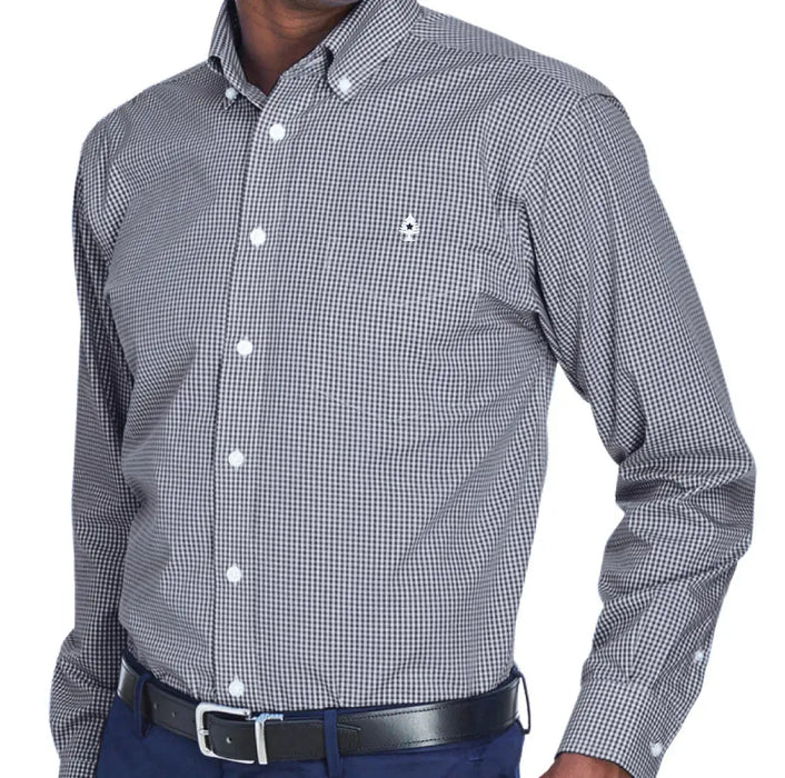 Tiny Tree Woven Gingham Shirt SHOP ROGUE WEAR Long Sleeve