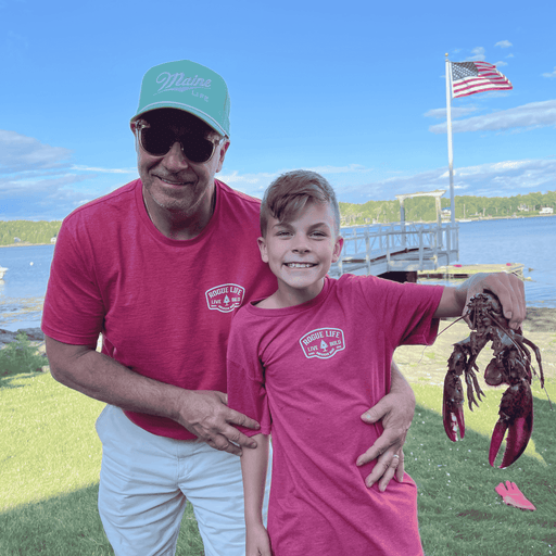 Maine Life Cap in various colours to choose from & New 4th July Rogue Life - Live Bold T-Shirt in red for Adult & kids