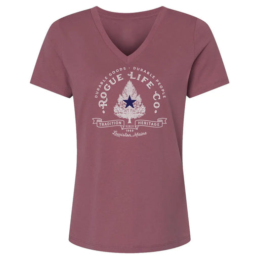 Heritage Tree V-Neck T-Shirt SHOP ROGUE WEAR T-shirt 2XL-Vintage-Rose