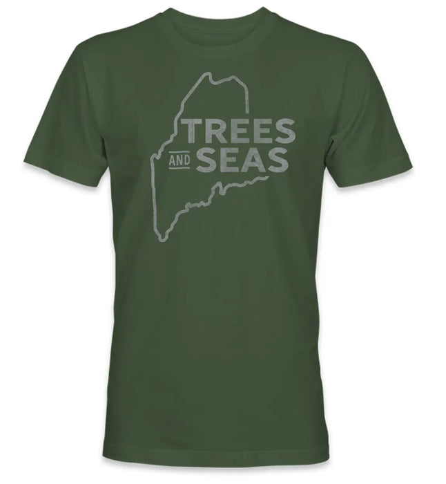 Trees & Seas Maine T-shirt SHOP ROGUE WEAR T-shirt 3XL-Military-Green