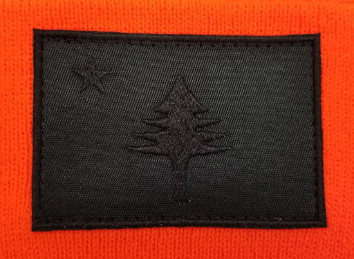 MAINE Flag Black Patch on Fleece-Lined Beanie SHOP ROGUE WEAR Beanies