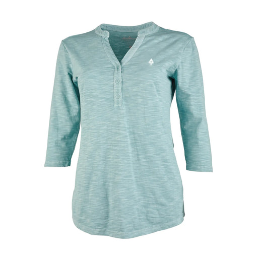 Women's Slub Knit Henley ROGUE LIFE MAINE Clearance 2XL-Bay-Green