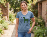 Dog Flag Womens V-Neck Tee ROGUE LIFE Co. T-Shirt