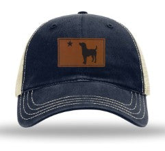 Leather Maine Dog Flag Trucker Hat ROGUE LIFE Co. Hat