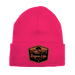 Rogue Life Mountains Leather Patch Fleece-Lined Knit Beanie SHOP ROGUE WEAR Beanies Neon-Pink